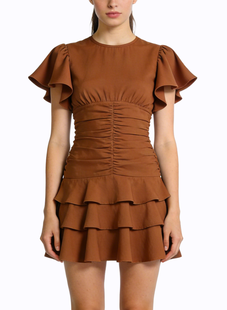 round-neck-short-sleeve-gentle-casual-dress-for-women
