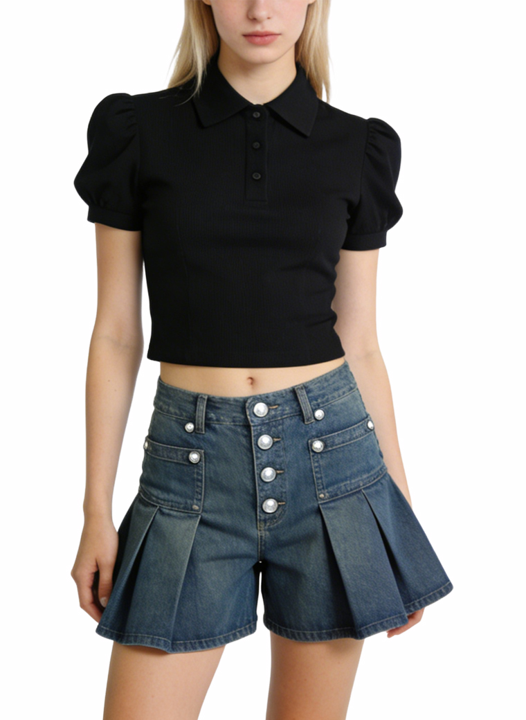 button-up-fashion-design-denim-shorts