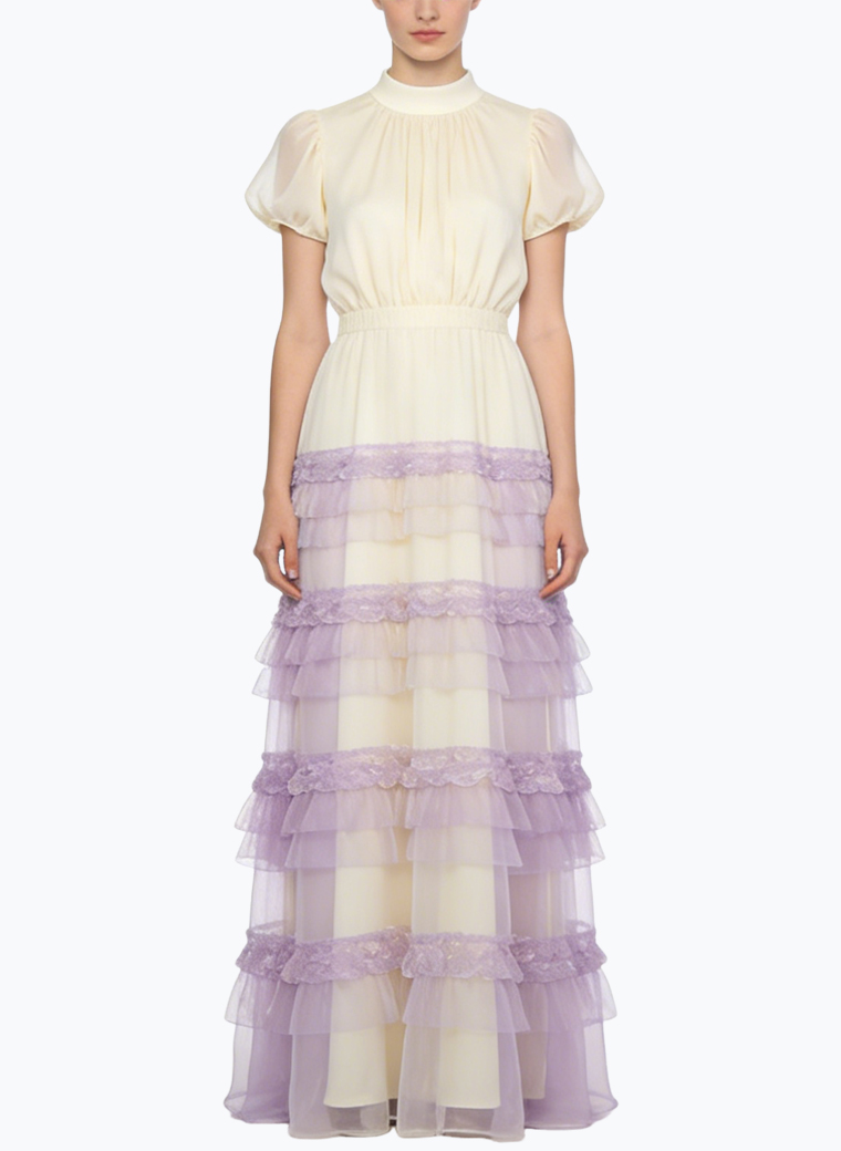 sweet-age-reducing-puff-sleeve-long-dress