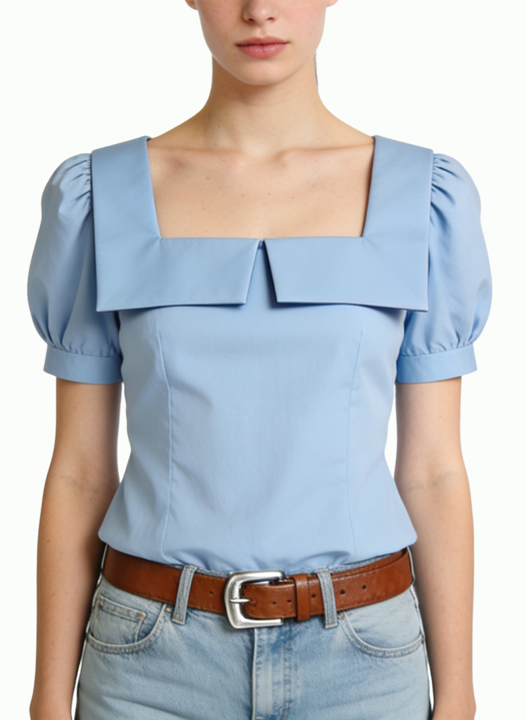 womens-stylish-square-neck-short-sleeve-top