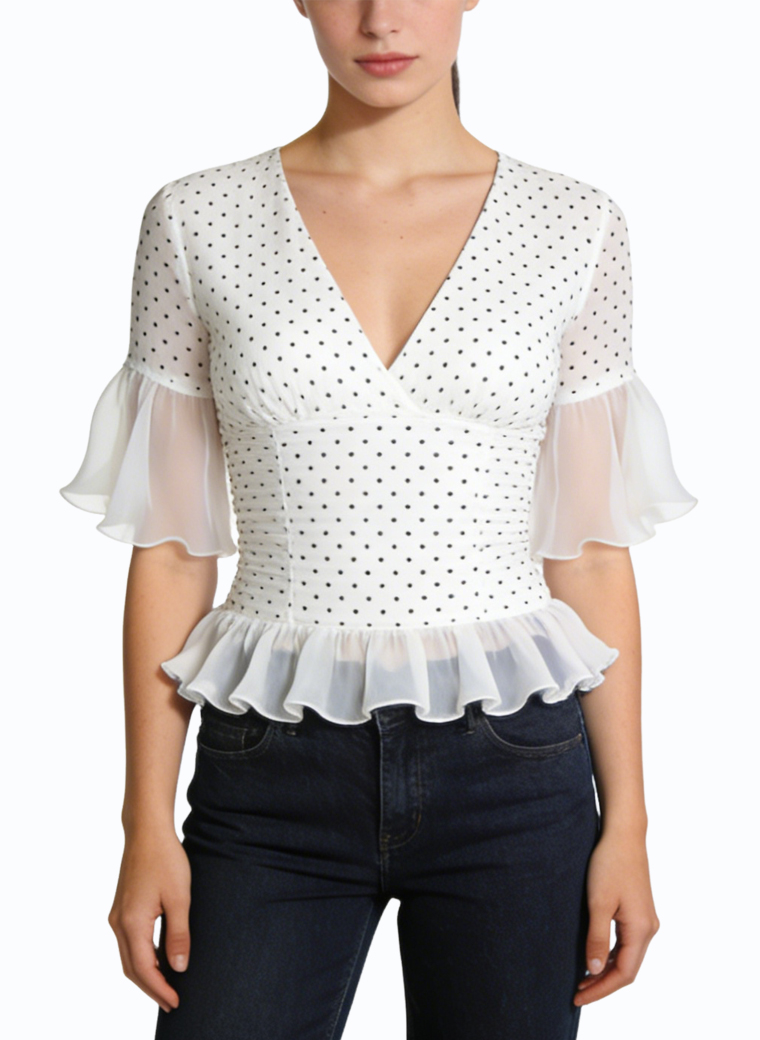 womens-v-neck-lace-trim-short-sleeve-top